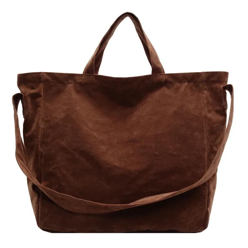 

Velvet Large Capacity 2026 Hot Selling Tote Bag Zipper Solid Color Popular Fashi Handbag Soft Simple Commuting Shoulder Bag коричневый