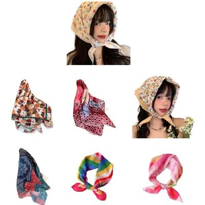 Flower Floral Headscarf Hair Scarf Elegant Bandana Hairscarf Head Wrap