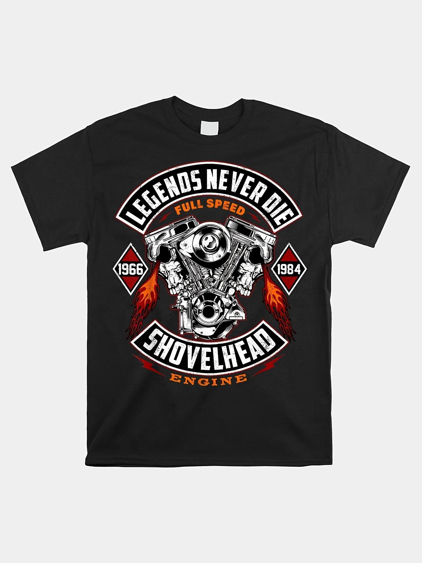 

Men s Retro 1966-1984 Shovel Motorcycle Pattern T-shirt Suitable for Motorcycle Enthusiasts, Casual Clothing for Daily Wear -... S разноцветный