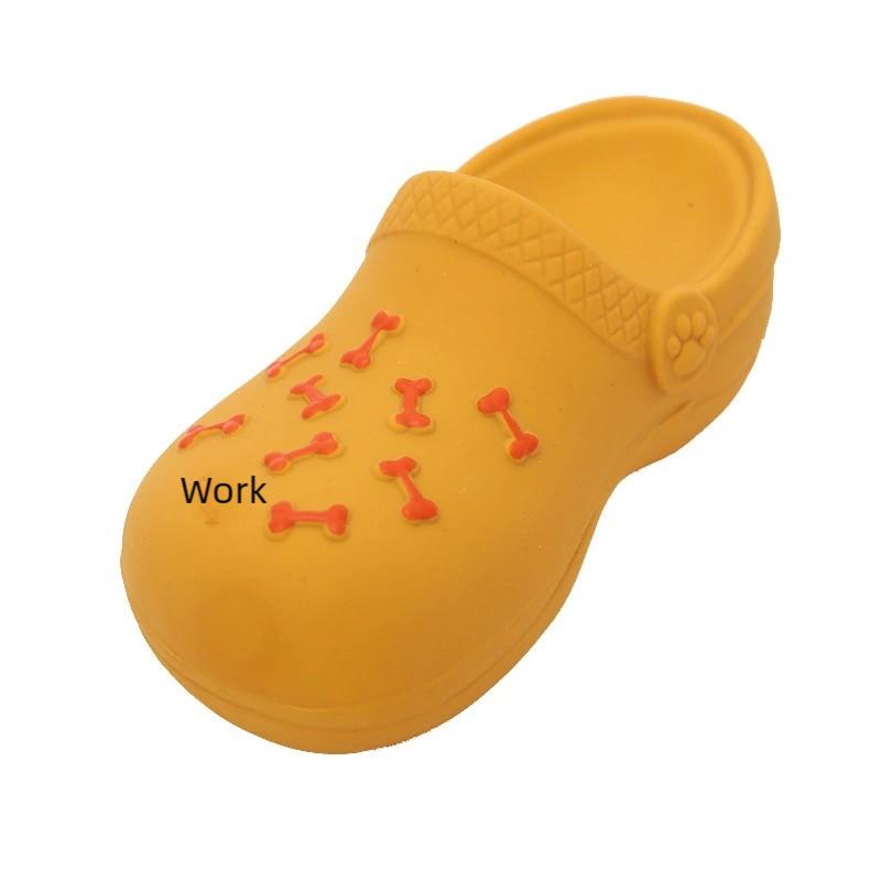 New Arrival Interactive Silicone Dog Chew Slippers Funny Squeaky Teeth Cleaning Puppy Toy