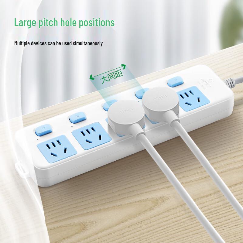 BULL GN-316 5-Gang Power Strip with Individual Switches