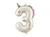 Foil Balloon Number 3 Unicorn Cream Pink-Gold 93cm