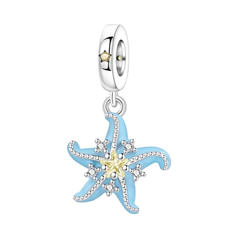 Handcrafted Marine Themed Silver Pendant Sea Animal Charm Jewelry Accessories for Bracelets and Necklaces