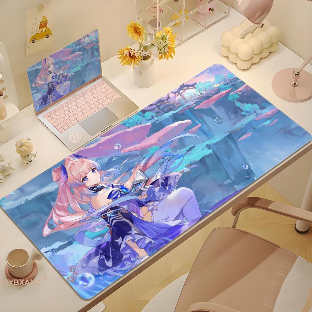 HYBXAXC Gaming Mouse Pad Home Computer Keyboard Mat Laptop Soft Anti-slip Table Mat XXL Genshin Impact Kokomi Custom Mousepad