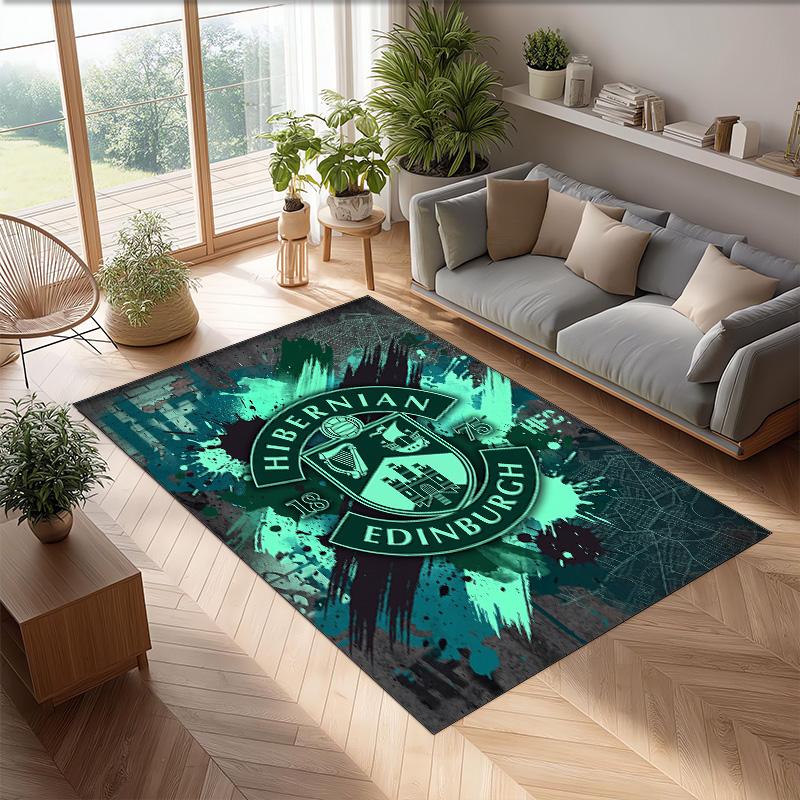 Tappeto Morbido per Pavimento Antiscivolo Hibernian FC Calcio Calcio Modello Tappeto per Interni Tappetino Decorazione Sportiva per Camera da Letto