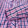 Girls' Plaid Shirt with Ruffle Long Sleeve Casual Top 100% Cotton Spring Autumn Daily Wear Kids' Fashion 2025