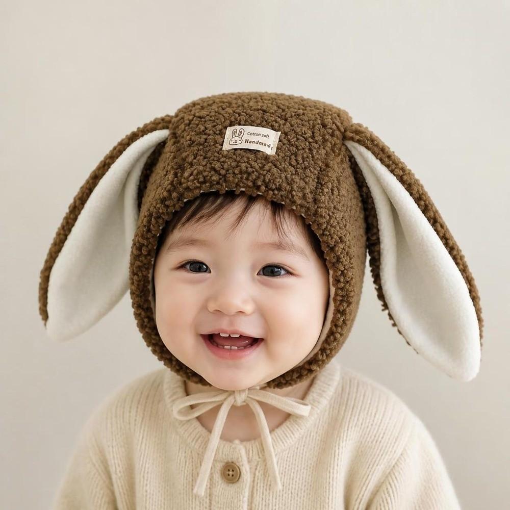 Cartoon Ear Protection Cap Thick Warm Plush Beanie Cap Unisex Baby Rabbit Hat Vacation