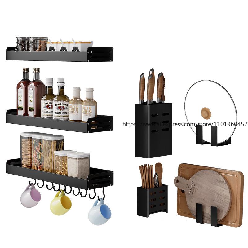 Küchenregal Boden Freies Stanzen Raum Aluminium Abtropfgestell Gewürz Messerhalter Wandhänger Wandbehang