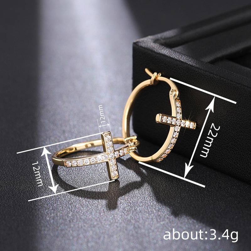 Wind Mystery Earrings for Women, Fashionable Niche Geometric Ring Ear Buckles, Daily Matching Jewelry