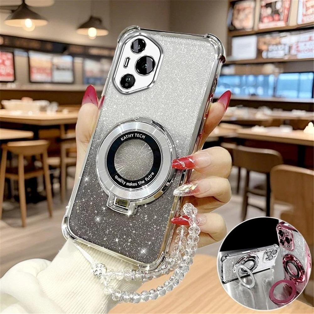 

Кристальный браслет Магнитная подставка Чехол для телефона для Honor 400 Smart Lite 200 Pro 300 100 90 80 70 60 50 SE Блестящий Противоударный Чехол For Honor 50 SE