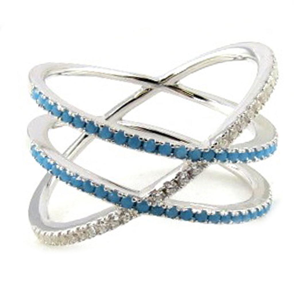 

Серебряное кольцо Navajos из серебра с белой бирюзой (родий)