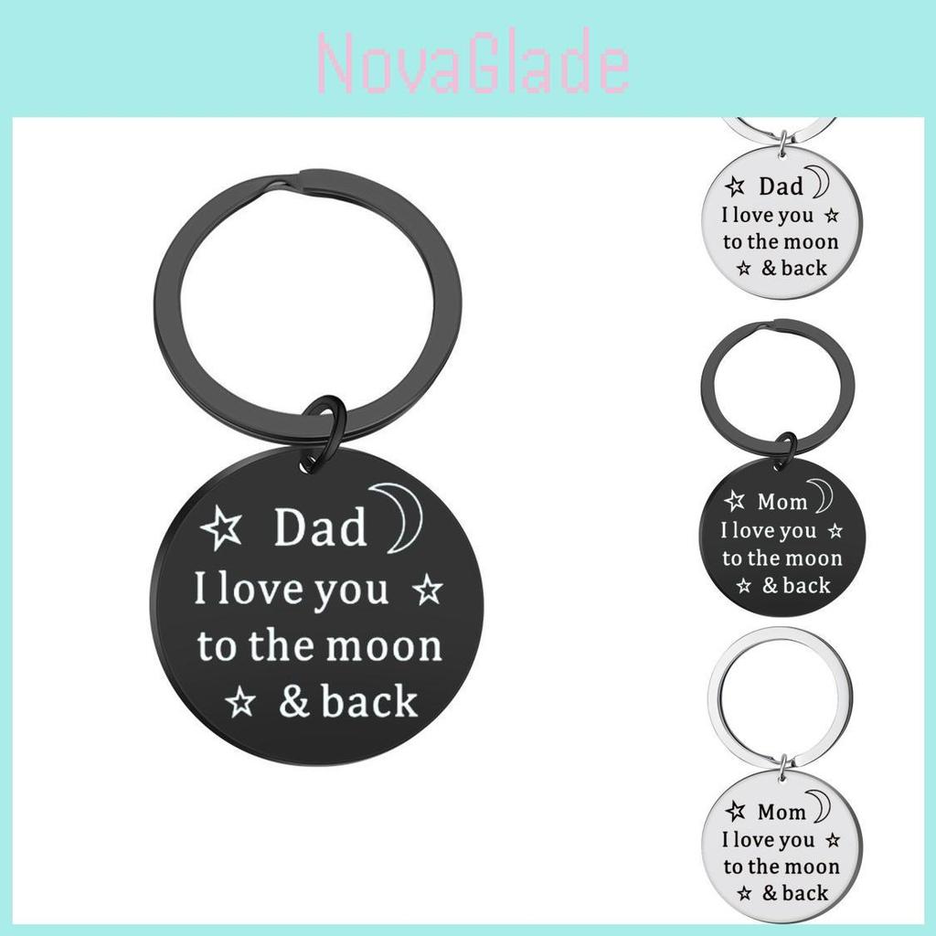 Personalized I Love You Dad Mom Stainless Steel Keychain Unique Gift For Father's Day And Mother's Day