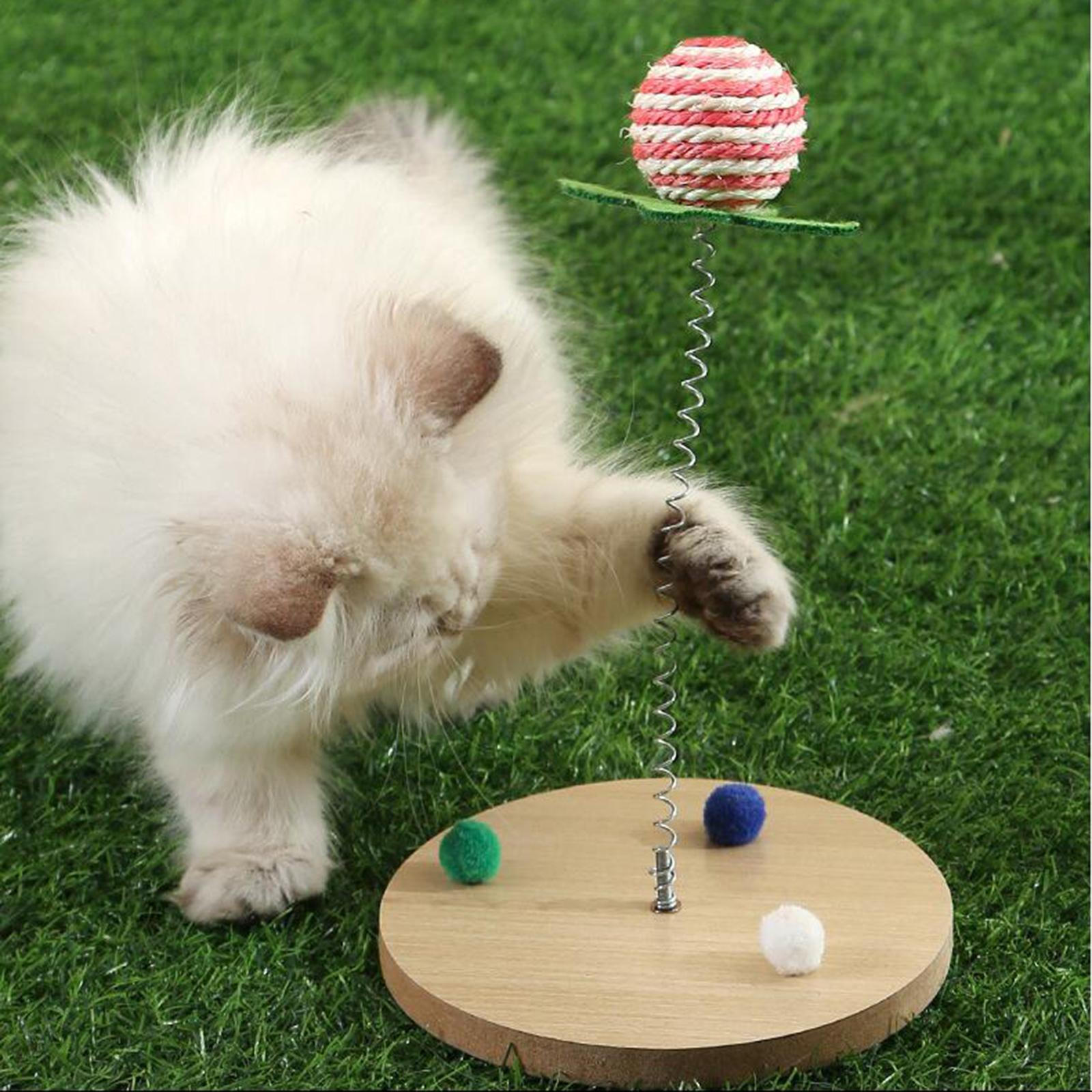Interactive Cat Toys,Sisal Scratching Ball Pet Supplies Kitten Spring Sisal