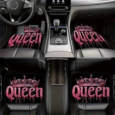4 Stück Premium Luxus Auto Fußmatten, Hergestellt aus Polyester Kunstfell Material, Rutschfest, Verschleleißfest, Leicht zu Reinigen und Waschbar, Passend für die meisten Limousinen