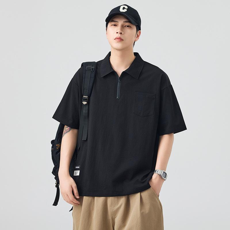 Men's Summer New Loose Short-sleeved POLO Shirt Men's Lapel Thin Short T-top