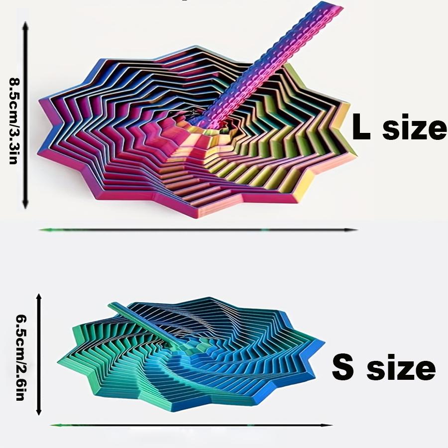1 Stück Zufällige Farbe 3D-gedruckter Stern Fidget Spinner - 2 Größen Farbverlauf Rotierende Polygone, Erweiterbare Sensorische Schreibtischdekoration & Stress