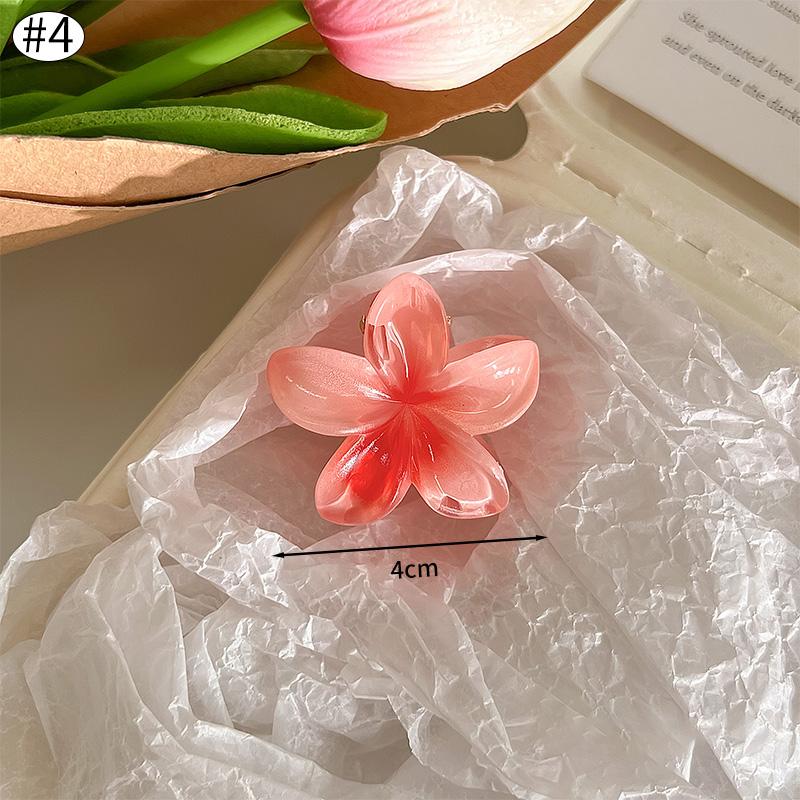 Gradient Transparent Large Flower Hair Clip Sweet Hair Claws for Women Resin Crab Clamp Barrettes Headwear Accessories