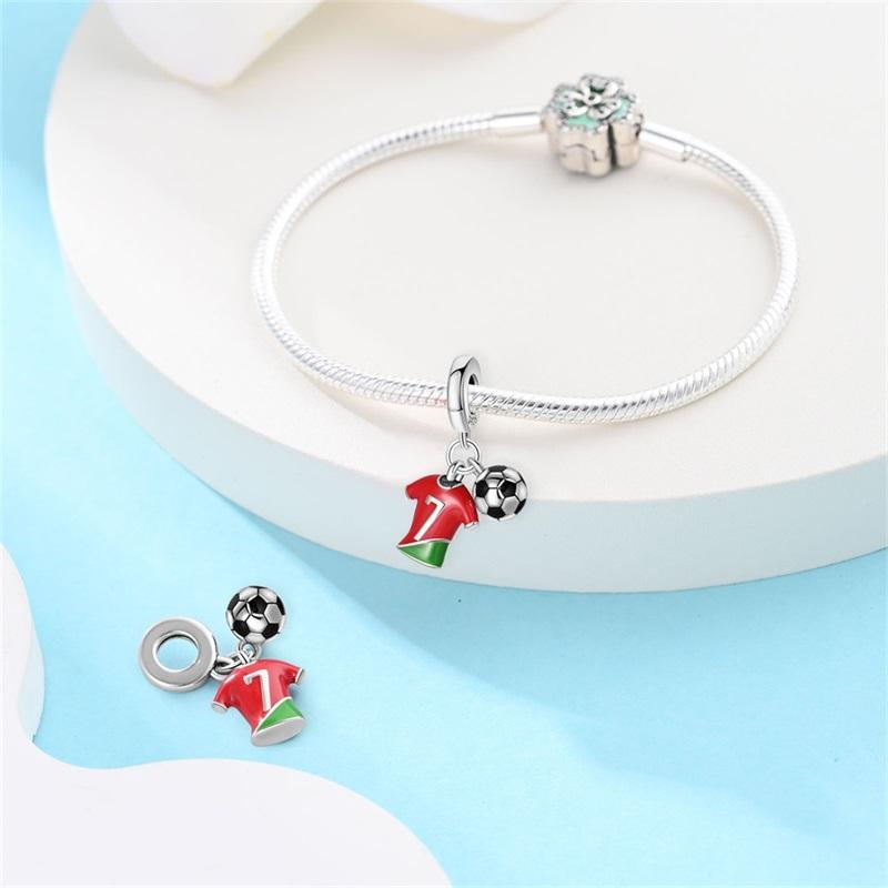 Sports Series Charm Jewelry Football Beads 100% Copper Pendant Fit 3Mmoriginal Bracelets Diy Souvenir Gift