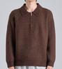 Beoteunseoul Wool Blend Classic Half-Zip Collar Knit (Brown)
