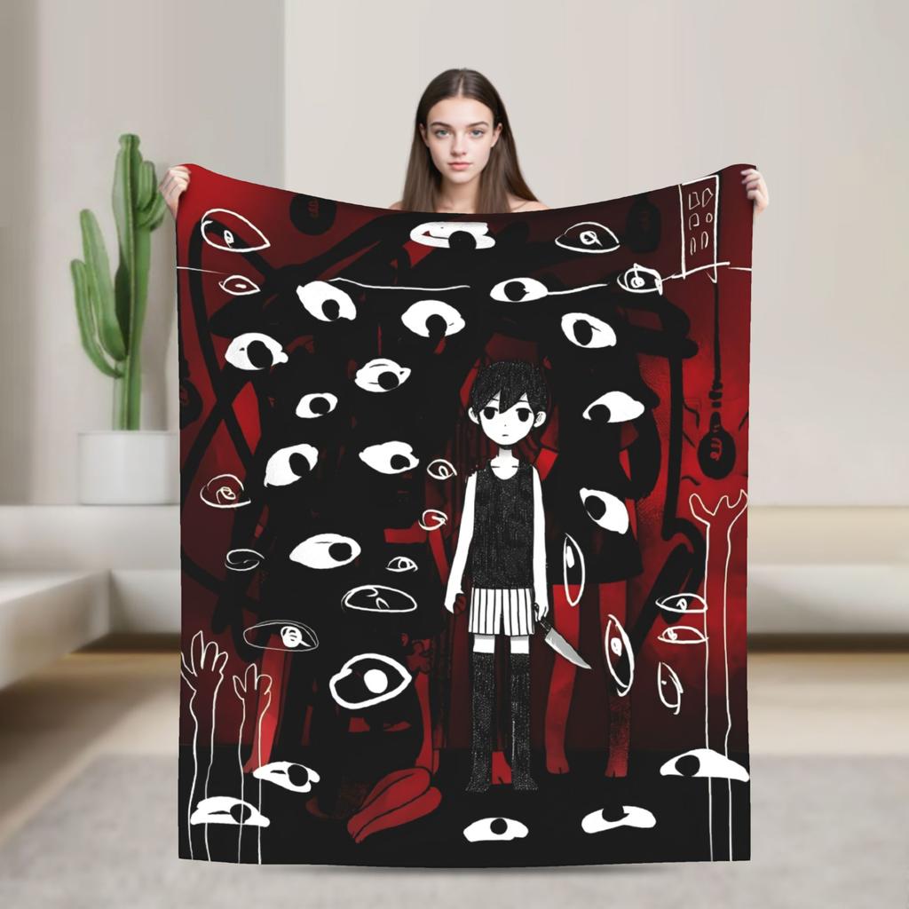 Anime Basil Omori Game Blanket  Warm Novelty Plush Throw Blanket For Home Decor Picnic Flannel Bedspread Bed Cover
