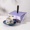 Iris High Value Ceramic Cup and Saucer for Teachers Souvenirs Purple Floral Coffee Cup Saucer and Saucer Holiday Gift