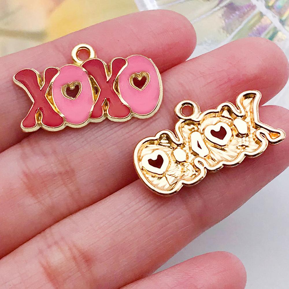 Red And Love Heart Peach Jewellery Accessories Diy Bracelet Keychain Necklace Pendant Alloy Oil Drop