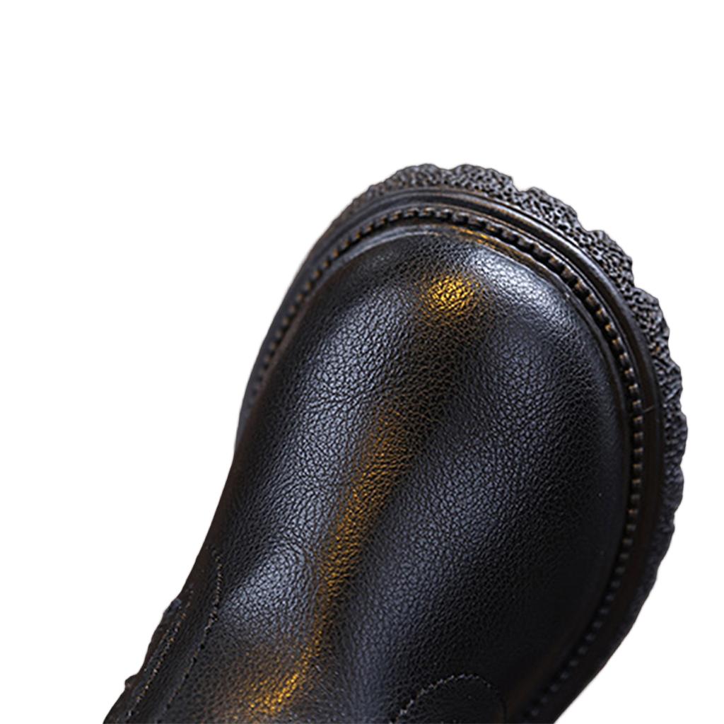 Unisex Youth Winter Lined Leather Boots for Kids