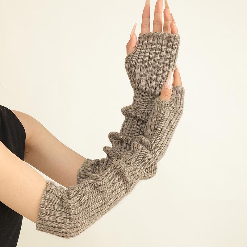 Popular Thick Knit Fingerless Arm Warmers - Long, Cozy Autumn/Winter Sleeves