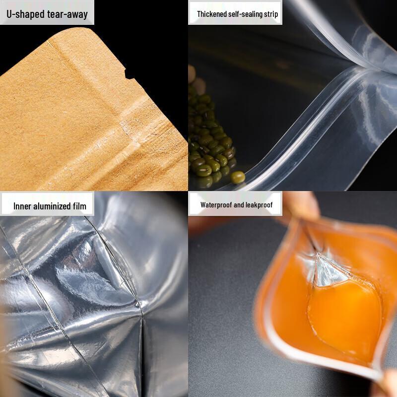 Homeglen Kraftpapier Selbstversiegelnde Lebensmittel- & Teelagerbeutel