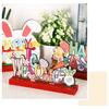 Easter Wooden Desk Ornaments Easter Rabbit Themed Decoration Easter Decorative Centerpiece Tabletop Ornaments for Easter Party Home Wood Crafts