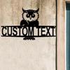 Owl House Number Sign Personalized Metal Plaque Outdoor Wall Decor