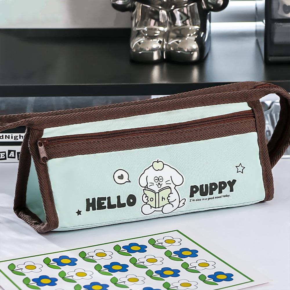 

Multi-functional Pen Bag Large-capacity Stationery Bag Portable Stationery Organizer Students Gift кавовий