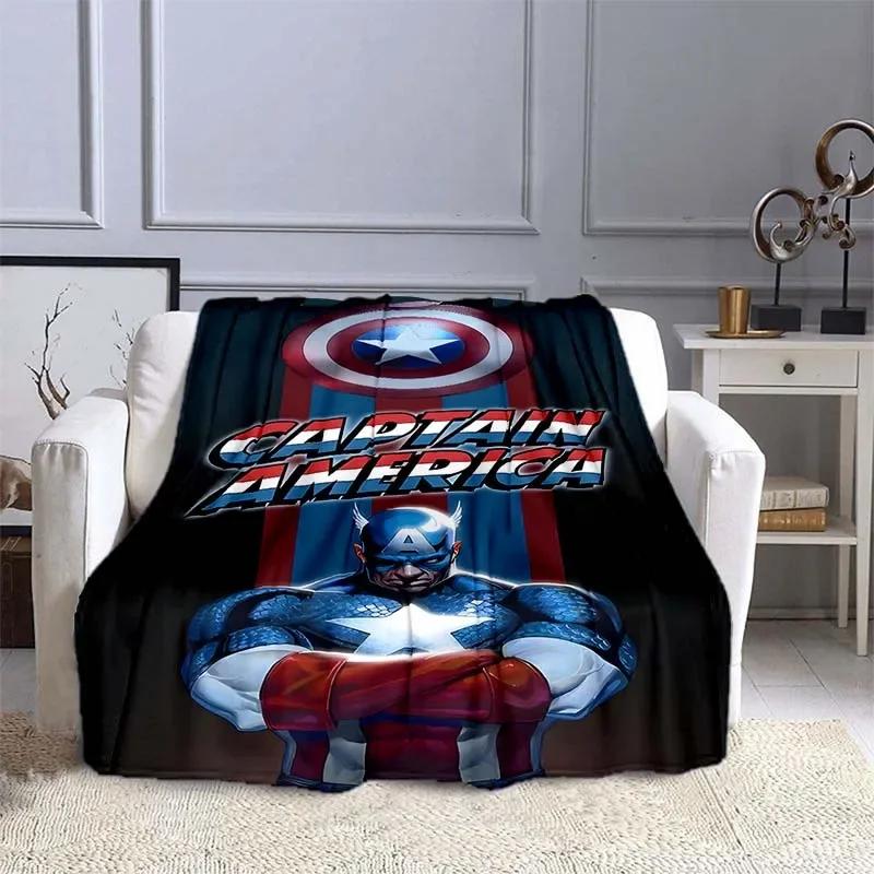 Captain America Printed Blanket Children Adult Blanket Soft and Warm Bedding for Bed Sofa Outdoor Travel Cover Blanket