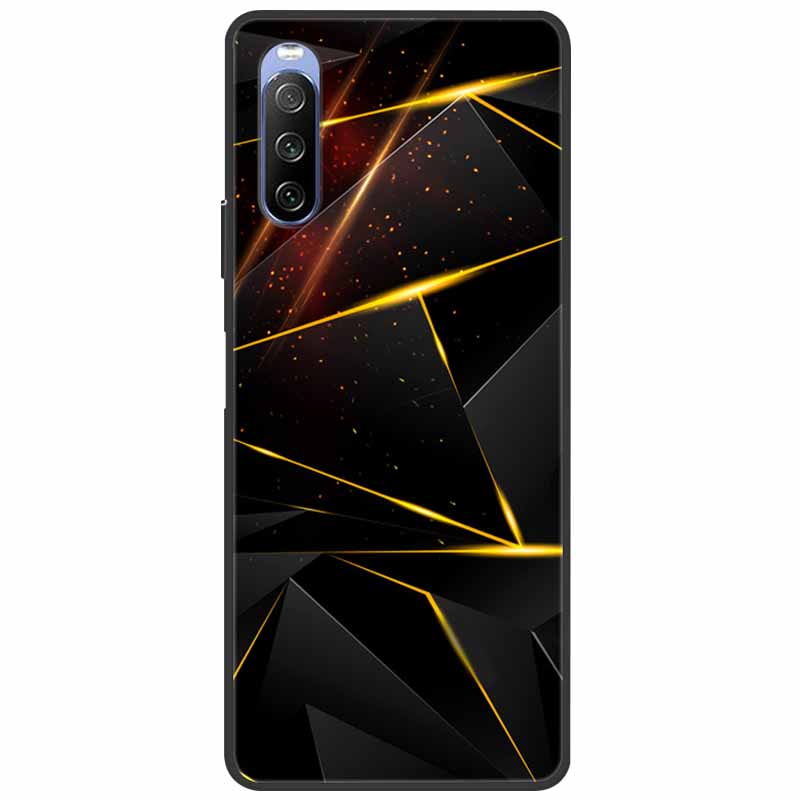 Soft Cover For Sony Xperia 10 III /5 III /1III Case Silicone Painted Marble Cat Funda Cover for Sony Xperia 1 II /10 II /5 Coque