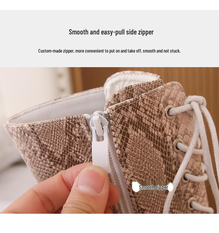 26cm Snake Print High Heel Boots - Large Size, Sexy Nightclub & Runway Fashion