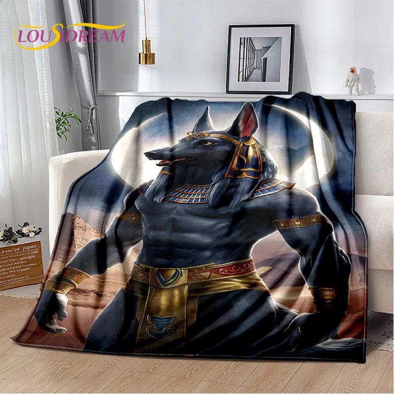 3D Ancient Egypt Death Anubis Pharaoh Horus Mythology 2025 Soft Blanket,Soft Throw Blanket for Home Bedroom Bed Sofa Cover Child