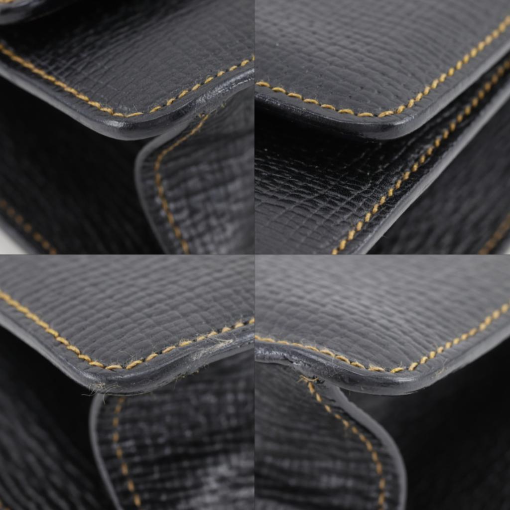 LOEWE Barcelona Handbag 2WAYShoulder black Embossed Leather Women Used