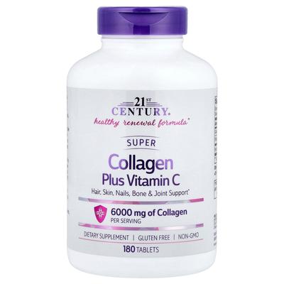 21st Century Sentry Super Collagen Plus Vitamin C, 1000mg Per Tablet, 180 Tablets