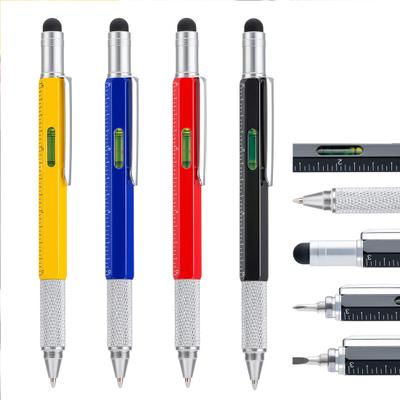 Pix Multitool 6-în-1 Pix Multifuncțional cu Riglă Nivel Indicator Pix cu Bile Stylus
