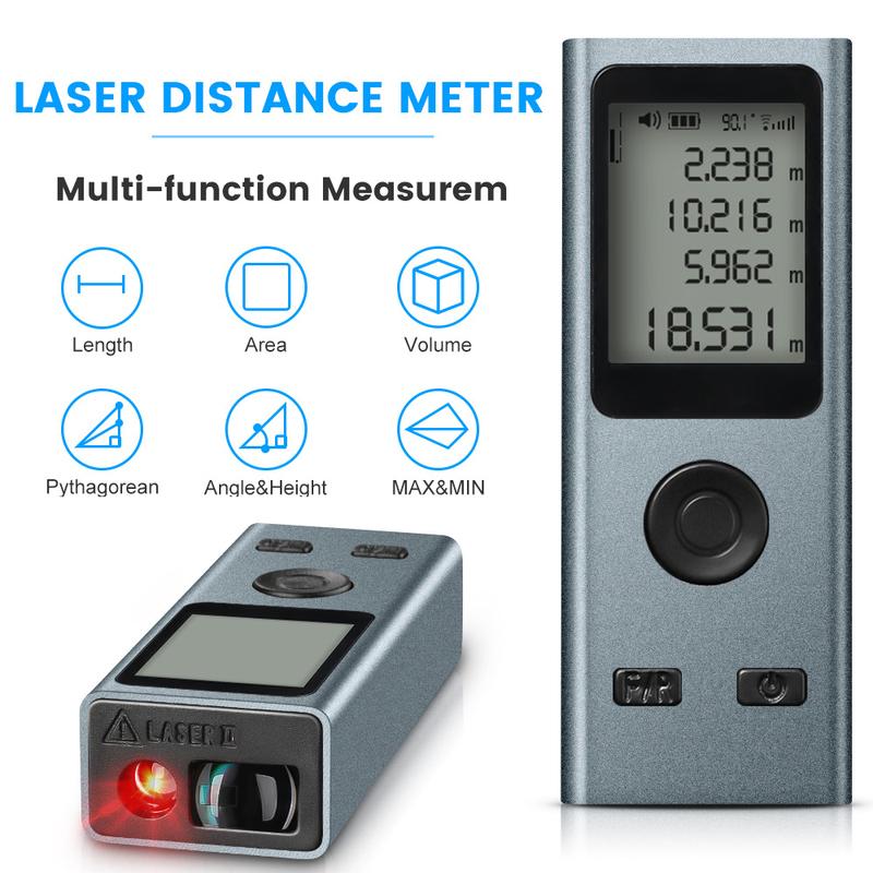 Laser Distance Meter 40M 50M Digital Tape Laser Rangefinder Trena Metro Laser Range Finder Measuring Tape Mini USB Charging