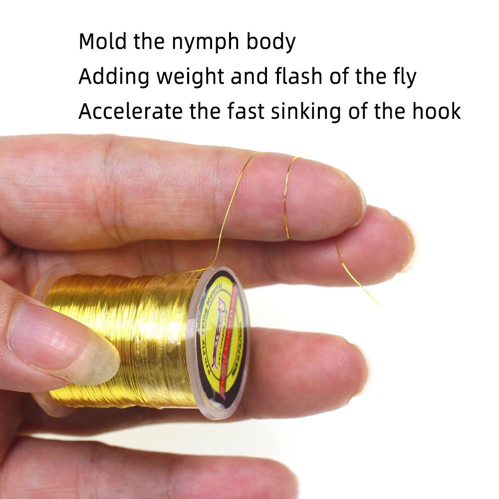 Bimoo 0.2mm 12 Colors Fly Tying Copper Wire Body Weighted Lure Material Great for Nymphs Copper John Streamers Dubbing Buzzers