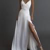 2021 Spring-Summer Women's Sexy Spaghetti Strap Sleeveless V-Neck Long Dress - European & American Style Evening Gown