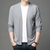 Men's Casual Waffle Knit Cardigan - Spring & Autumn Solid Color Breathable Jacket