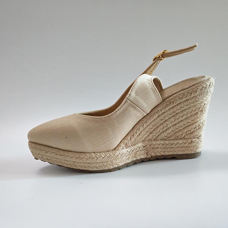 10cm Espadrille Wedges Heels Women Party Shoes Elegant Ladies Heel Sandals Pointed toe Summer Dress Shoes Plus Size 41