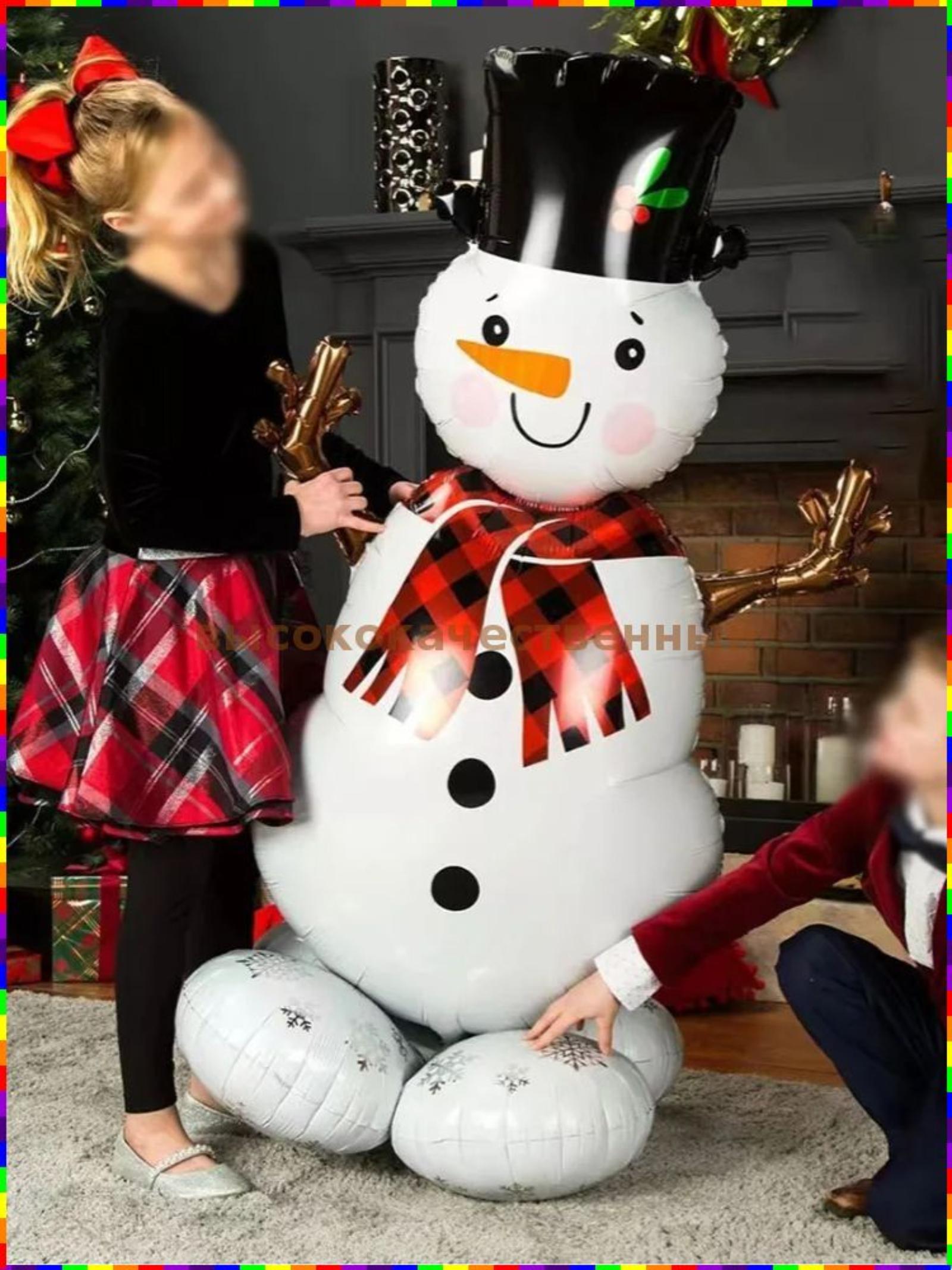 

Велика надувна куля сніговика, 1 штука, для новорічної прикраси. One Size