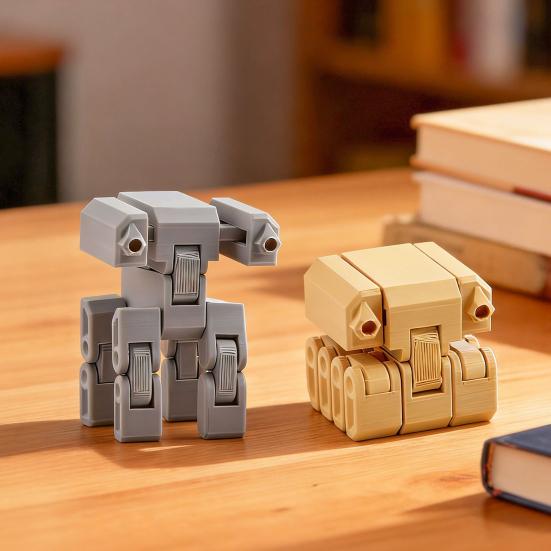 3D Printed Transforming Robot Toy Multi-Joint Movable Robot Fidget Toy Stress Relief Robot