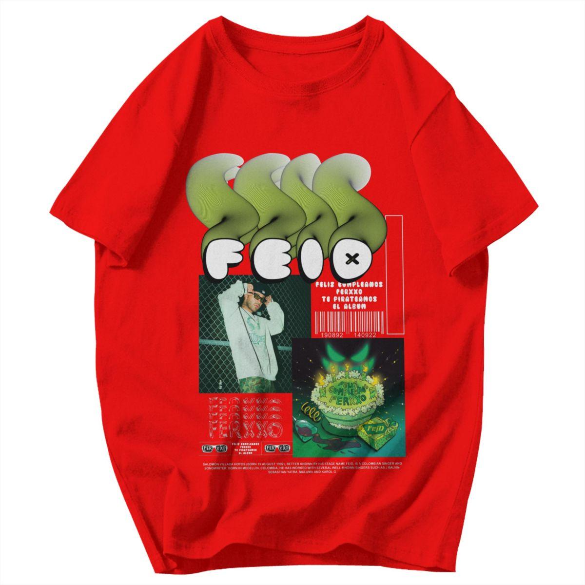 Men T Shirt Ferxxocalipsis Tour 2025 Feid Ferxxo Vintage Cotton Y2K Graphic Oneck Unisex Clothing T Shirts S