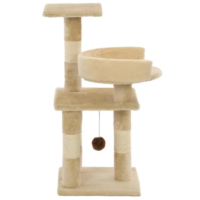 VidaXL Cat Tree with Sisal Scratching Posts 65 Cm Beige
