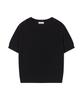 JE NE SAIS QUOI Sheer Cashmere Blended Crew Neck Short Sleeve Knit_Black
