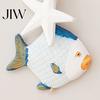 Beach House Wall Ornament Mediterranean Nautical Hanging Decor, Handcrafted Wooden Ocean Style Ornaments, Decorative Pendants with Bohemian